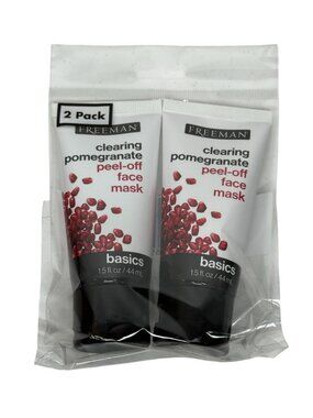 Freeman Pomegranate Peel Off Face Mask 2 Pack Travel Size Hydrating 1.5 oz
